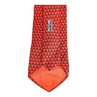 TM Lewin Red Eiffel Tower Pattern Silk Tie Mens Vintage Retro Wedding Formal Designer Classic