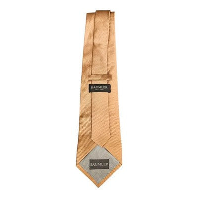 Baumler Gold Silk Tie Mens Vintage Retro Wedding Formal Designer Classic Necktie Business