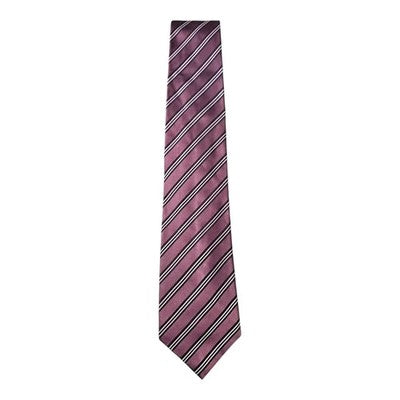 Marks and Spencer Purple and Black Striped Silk Tie Mens Vintage Retro Wedding Formal Designer