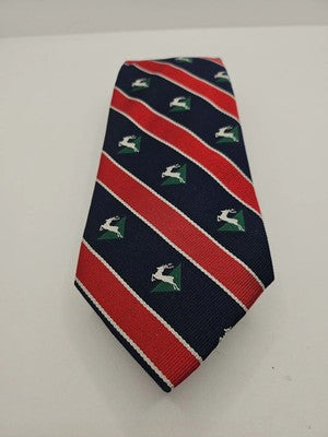Turnbull and Asser Deer Pattern Blue Mens Silk Tie Wedding Formal Neck Tie BX17 Vintage Retro