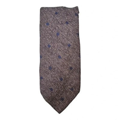 Breuer Cashmere and Silk Green Spotted Tie Mens Vintage Retro Wedding Formal Designer Classic