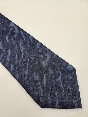 Ted Baker Silk Tie Mens Blue Camouflage Textured Vtg Wedding Neck Tie Clearance Vintage Retro