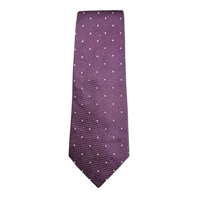John Francomb Purple and White Spotted Silk Tie Mens Vintage Retro Wedding Formal Designer
