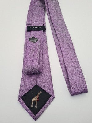 Ted Baker Purple Thin Wedding Silk Tie | Designer Mens Tie UK  BX2 Vintage Retro Formal Classic
