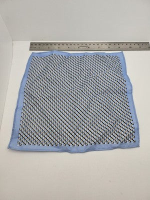 Mens Pocket Square Magnusson Vtg Retro Wedding Pre-Loved Vintage Poly 8''-10'' Silk