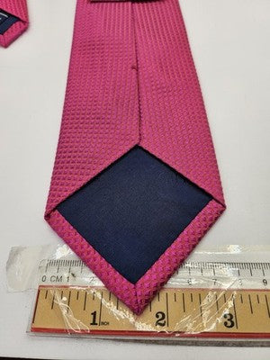 Gieves Silk Tie Mens Pink Textured Diamond Check Vtg Wedding Neck Tie Vintage Retro Formal