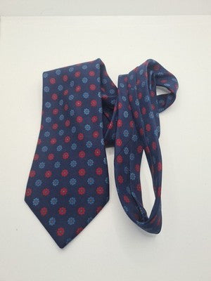 Hams Blue Flower Pattern Mens Silk Tie Classic Designer Necktie Formal BX2 Vintage Retro