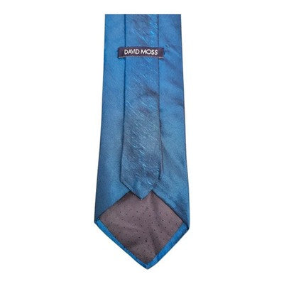 David Moss Electric Blue 2 Tone Silk Tie Mens Vintage Retro Wedding Formal Designer Classic