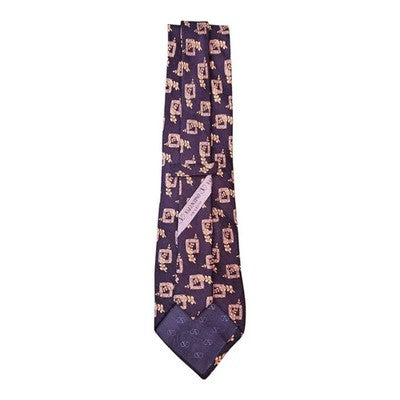 Valentino Navy Blue Silk Tie Mens Vintage Retro Wedding Formal Designer Classic Necktie