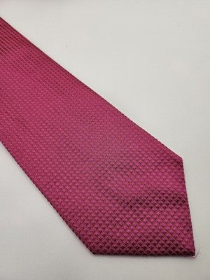 Gieves Silk Tie Mens Pink Textured Diamond Check Vtg Wedding Neck Tie Vintage Retro Formal