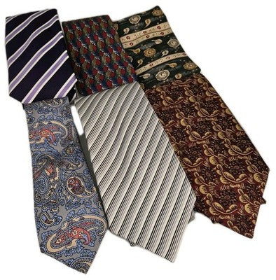 5X Mens Silk Tie Mystery Pick Vintage Retro Paisley Stripe Geometric Floral Wedding Formal