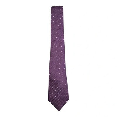 John Francomb Purple and White Spotted Silk Tie Mens Vintage Retro Wedding Formal Designer