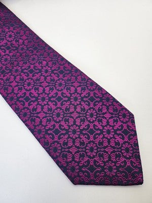 Charles Tyrwhitt Silk Tie Mens Pink Navy Floral Vtg Wedding Neck Tie Vintage Retro Formal