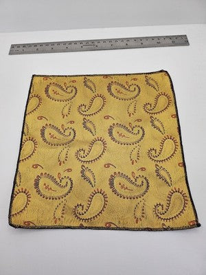 Silk Pocket Square Mens Purple Paisley Vtg Wedding Handkerchief Hankie Formal Suit Vintage