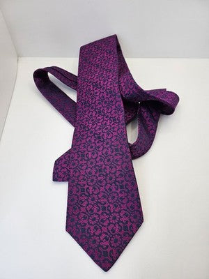 Charles Tyrwhitt Silk Tie Mens Pink Navy Floral Vtg Wedding Neck Tie Vintage Retro Formal