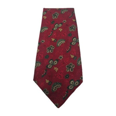 M Bardelli Red Floral pattern Mens Silk Tie Classic Designer Necktie Formal BX5 Vintage Retro