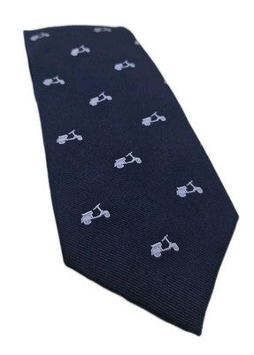 T.M Lewin Blue Scooter Vespa Pattern Mens Silk Tie Wedding Formal Neck Tie BX16 Vintage Retro