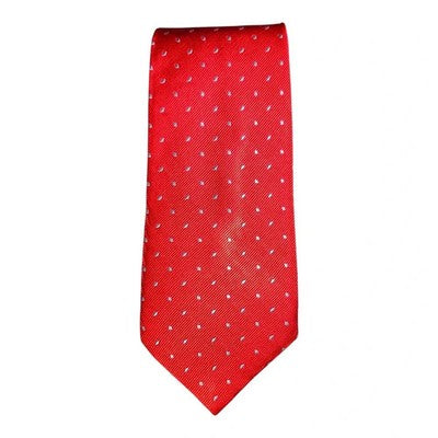 TM Lewin Red Silk Tie with Blue Fleck Pattern Mens Vintage Retro Wedding Formal Designer