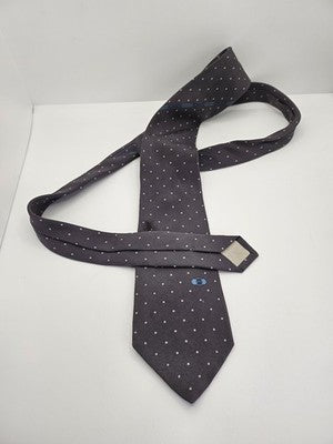Gucci Silk Tie Mens Grey White Polka Dot Spotted Vtg Wedding Neck Tie Clearance Vintage Retro