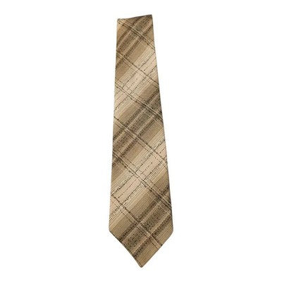Vintage Topman Brown Check Tie Mens Retro Wedding Formal Designer Classic Necktie Business