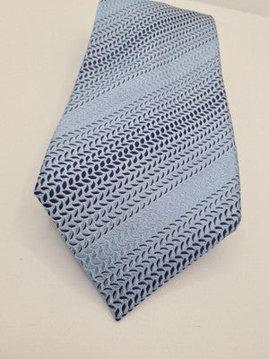 Lanvin Paris Blue Wide Kipper Pattern Silk Tie | Designer Mens Tie UK  BX2 Vintage Retro