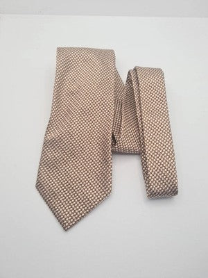 Chester Barrie Gold Geometric Mens Silk Tie Classic Designer Necktie Formal BX9 Vintage Retro