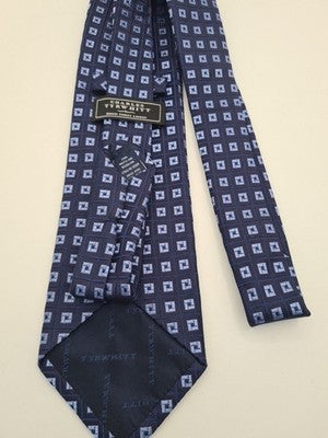 Charles Tyrwhitt Blue Square Geometric Silk Tie | Designer Mens Tie UK  BX2 Vintage Retro