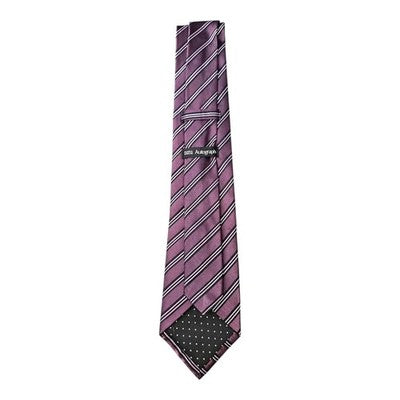 Marks and Spencer Purple and Black Striped Silk Tie Mens Vintage Retro Wedding Formal Designer