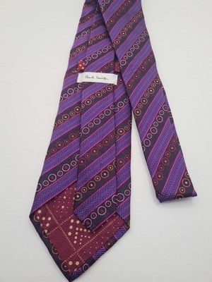 Paul Smith Retro pattern Mens Silk Tie Classic Designer Necktie Formal BX1 Vintage Wedding