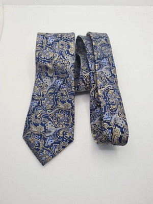 William Hunt Blue Paisley Mens Silk Tie Classic Designer Necktie Formal BX10 Vin Vintage Retro