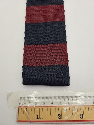 Joencole Homme Skinny Knitted Red Tie Men Striped Square End Necktie Mod Mens Vintage Retro