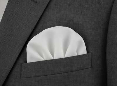 Burton Pocket Square Mens White Plain Polyester Wedding Handkerchief Hankie Silk Formal Suit