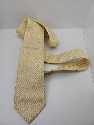 Charles Tyrwhitt Silk Tie Mens Yellow Gold Textured Woven Wedding Neck Tie Vintage Retro Formal