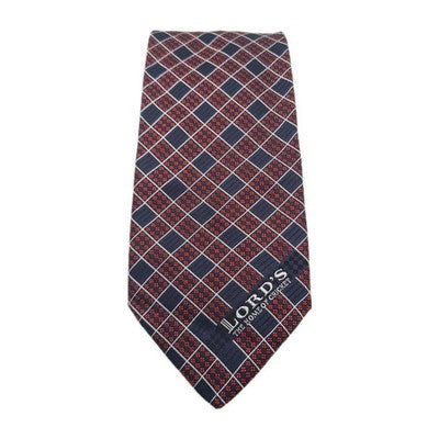 Lords cricket Ground Blue Check Mens Silk Tie Classic Designer Necktie BX12 Vint Vintage Retro
