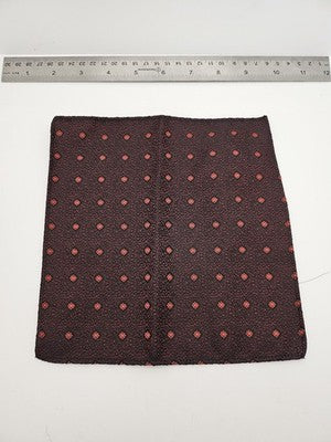 Mens Pocket Square Dark Red Vtg Retro Wedding Pre-Loved Vintage Poly 8''-10'' Silk Handkerchief