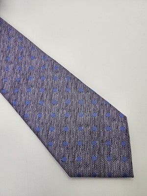 Ted Baker Silk Tie Mens Purple Blue Polka Dot Textured Wedding Neck Tie Vintage Retro Formal