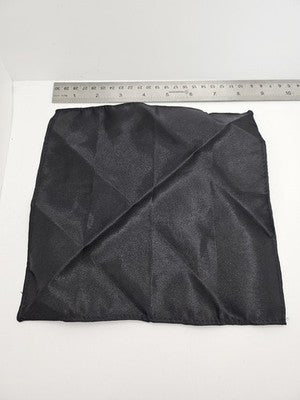 Mens Pocket Square Black Vtg Retro Wedding Pre-Loved Vintage Poly 8''-10'' Silk Handkerchief