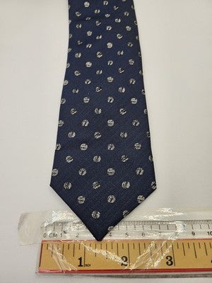 Ted Baker Silk Tie Mens Blue Silver Polka Dot Spotted Wedding Neck Tie Vintage Retro Formal
