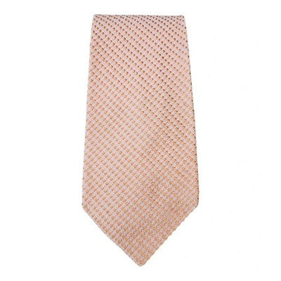 Kenzo Beige and Gold Textured Weave Silk Tie Mens Vintage Retro Wedding Formal Designer Classic