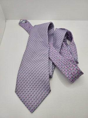 Reef Knots Silk Tie Mens Purple Aqua Shell Seashell Wedding Neck Tie Vintage Retro Formal