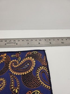 Silk Pocket Square Mens Purple Paisley Vtg Wedding Handkerchief Hankie Formal Suit Vintage