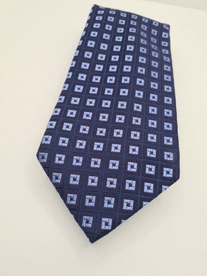 Charles Tyrwhitt Blue Square Geometric Silk Tie | Designer Mens Tie UK  BX2 Vintage Retro