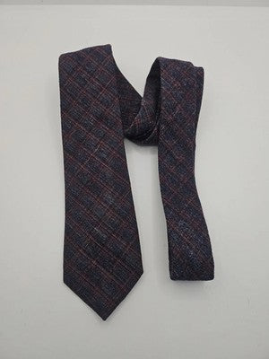 T.M Lewin Check tartan Woven Thin Mens Silk Tie Wedding Formal Neck Tie BX16 Vin Vintage Retro