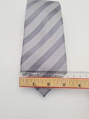 Ted Baker Grey / Silver Stripe Wedding Silk Tie | Designer Mens Tie UK  BX2 Vintage Retro
