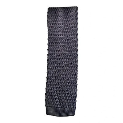 Owen Scott Navy Blue Knit Tie with 3 Star Pattern Mens Vintage Retro Wedding Formal Designer