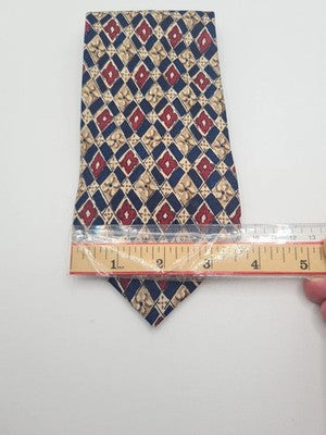 Vintage Armani Geometric Mens Silk Tie Classic Designer Necktie Formal BX9 Retro Wedding