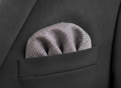 Silk Pocket Square Mens Navy Geometric Vtg Wedding Handkerchief Hankie Formal Suit Vintage
