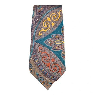 Vintage Paisley Handmade Silk Tie Mens Retro Wedding Formal Designer Classic Necktie Business