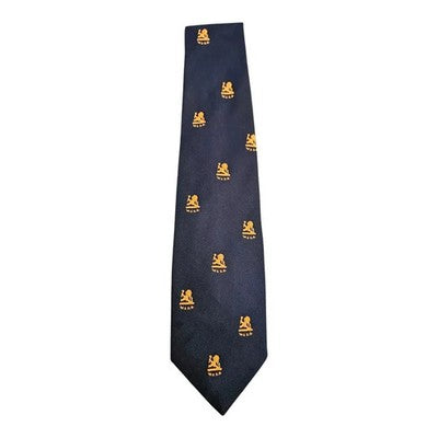 Ali Brook Navy Tie Gold Lions W and D.B Mens Vintage Retro Wedding Formal Designer Classic