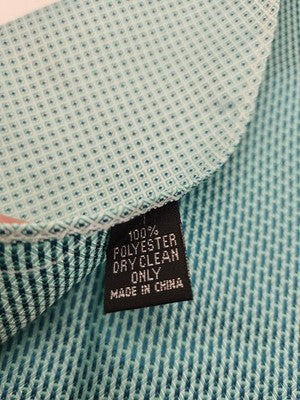 Mens Polyester Pocket Square Aqua Geometric Vtg Wedding Handkerchief Hankie Silk Formal Suit